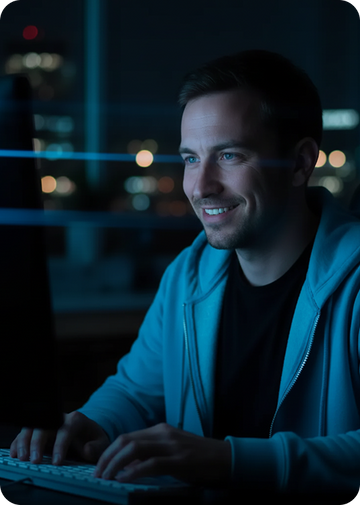 a man working on a computer